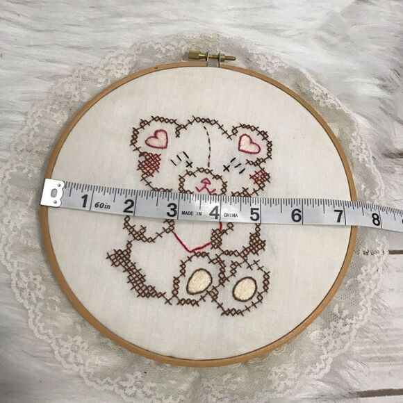 Hand Crafted Teddy Bear Embroidery Wall Decor‎ - Picture 5 of 6